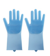 Silicone Cleaning Brush Scrubber Gloves Heat Resistant, Great for Dish wash, Cleaning, Pet Hair Care (Mint)