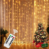 Guirlande de rideau à LED sur la fenêtre USB String Lights Décorations de Noël télécommandées pour la maison