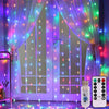 Guirlande de rideau à LED sur la fenêtre USB String Lights Décorations de Noël télécommandées pour la maison